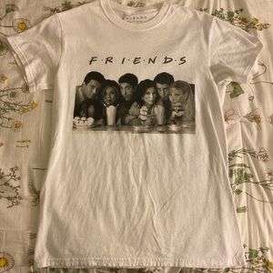 friends white graphic tee